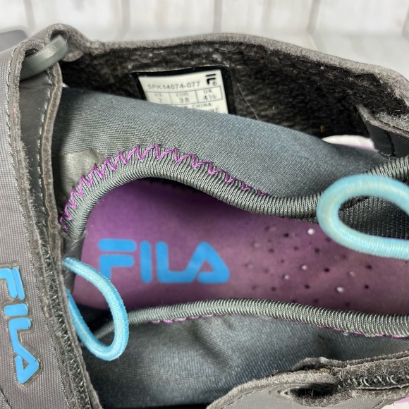 Fila Skele-Toes EZ Slide Women’s Size 7 Drainage Water Toe Shoes Gray Purple - Picture 11 of 12